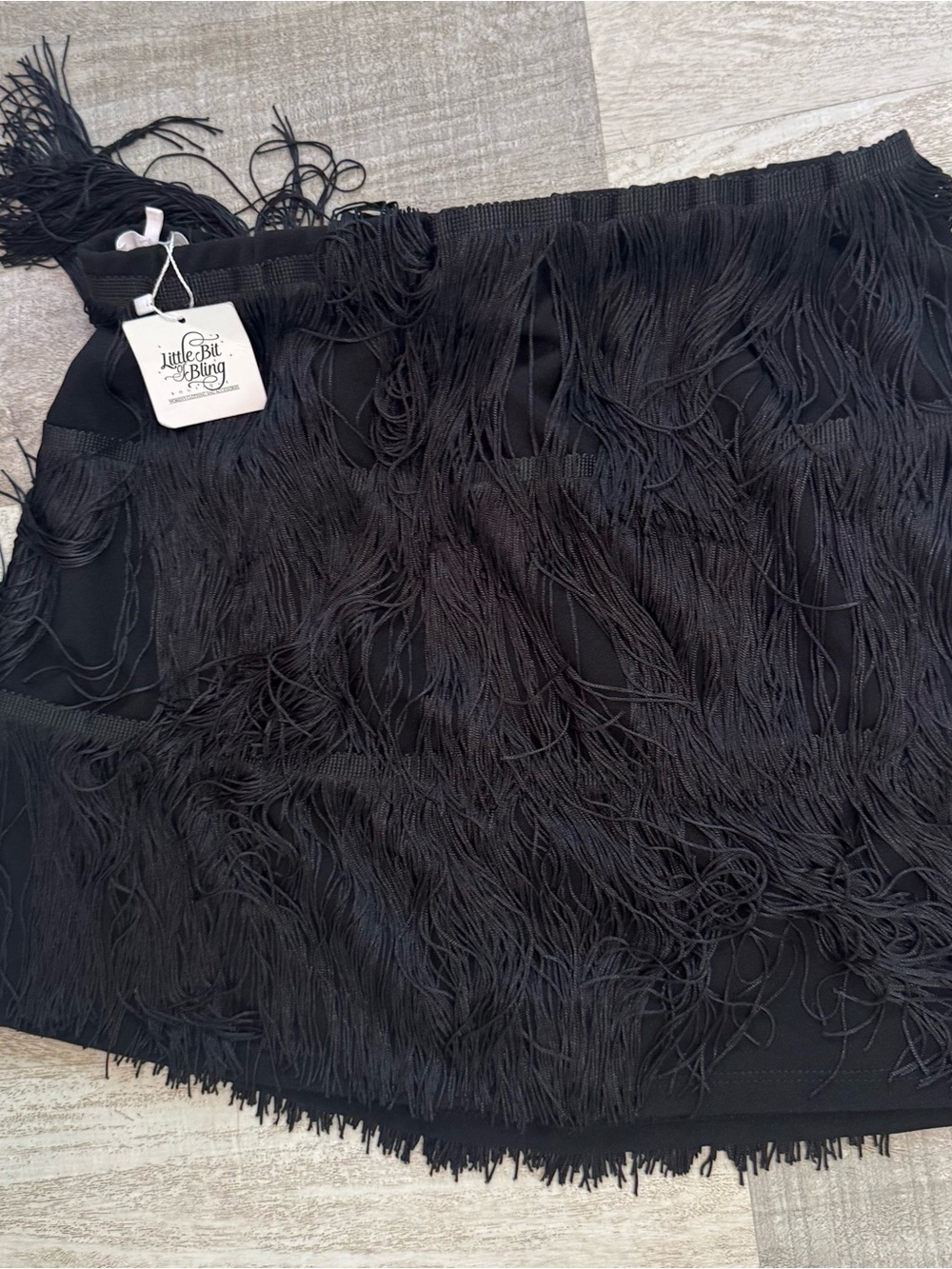 Lulu's Black Layered Fringe Mini Skirt